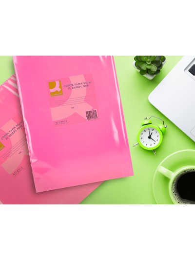 Papel color q-connect din a3 80gr rosa intenso paquete de 500 hojas