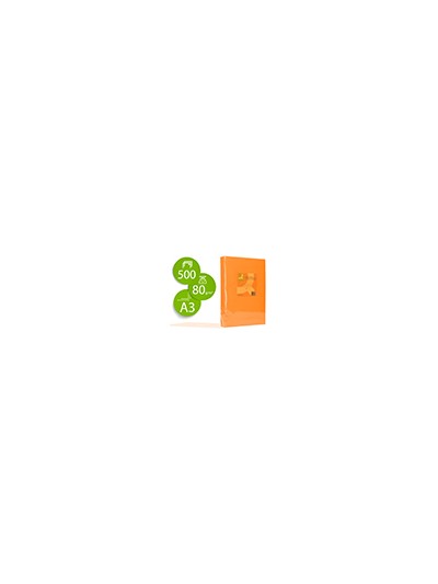 Papel color q-connect din a3 80 gr naranja intenso paquete de 500 hojas