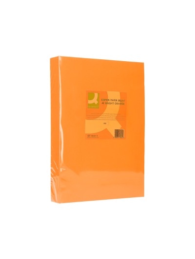 Papel color q-connect din a3 80 gr naranja intenso paquete de 500 hojas