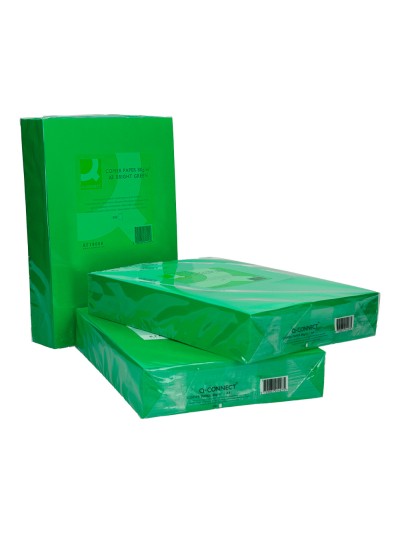Papel color q-connect din a3 80gr verde intenso paquete de 500 hojas