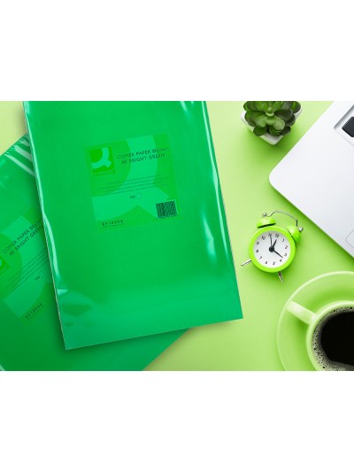 Papel color q-connect din a3 80gr verde intenso paquete de 500 hojas