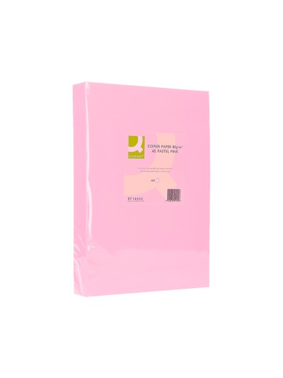 Papel color q-connect din a3 80 gr rosa paquete de 500 hojas