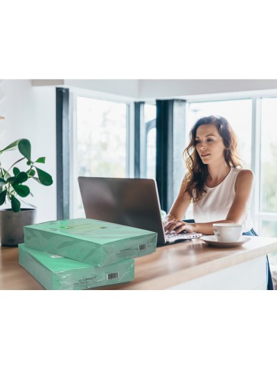 Papel color q-connect din a3 80gr verde paquete de 500 hojas
