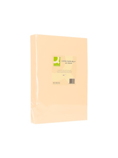 Papel color q-connect din a3 80gr crema paquete de 500 hojas