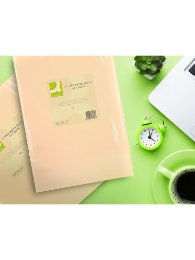 Papel color q-connect din a3 80gr crema paquete de 500 hojas