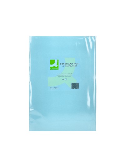 Papel color q-connect din a3 80gr celeste paquete de 500 hojas
