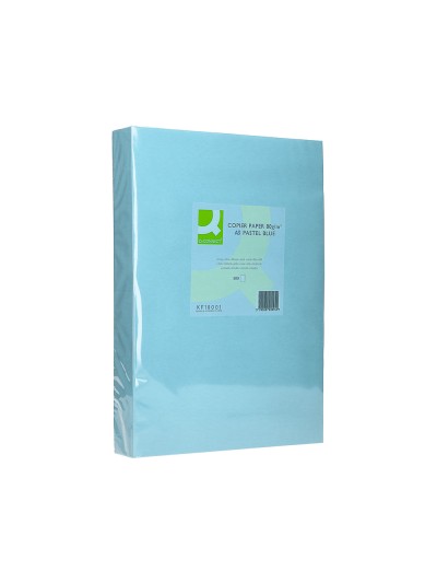 Papel color q-connect din a3 80gr celeste paquete de 500 hojas