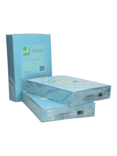 Papel color q-connect din a3 80gr celeste paquete de 500 hojas