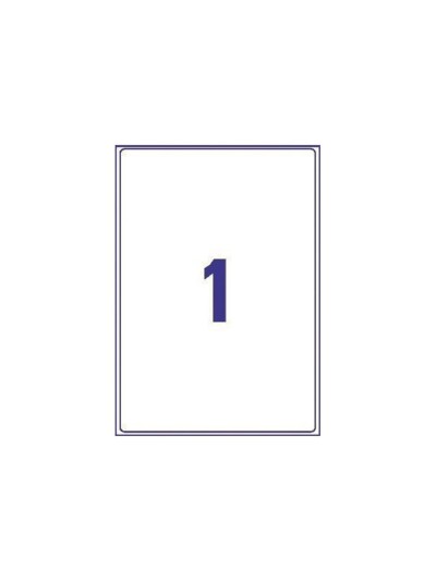 Etiqueta adhesivas resistente avery transparente 210x297 mm caja de 25 unidades