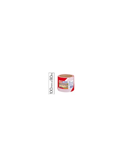 Cinta de señalizacion tesa rojo y blanco 100mt x 80 mm