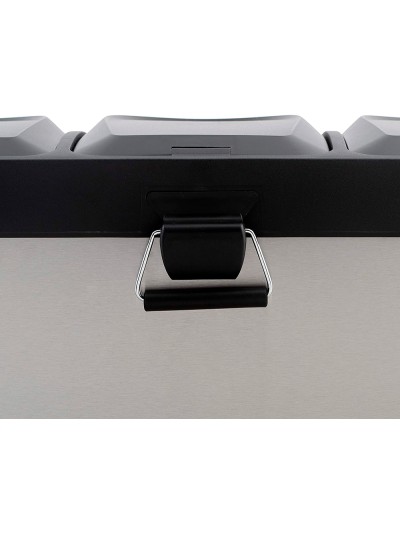 Papelera contenedor q-connect metalica con tapadera de plastico y pedal 3 depositos 45l 605x340x485 mm