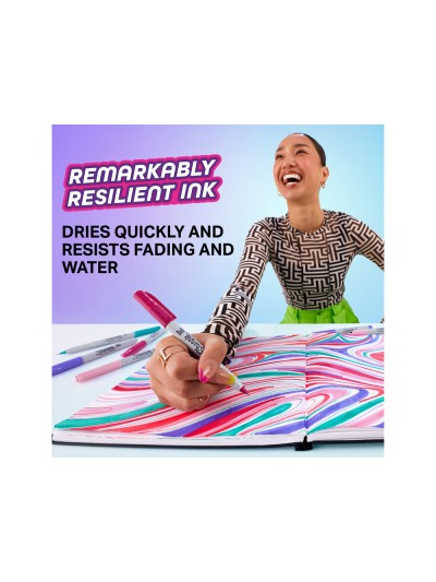 Rotulador sharpie permanente fino glam pop blister de 5 unidades colores surtidos