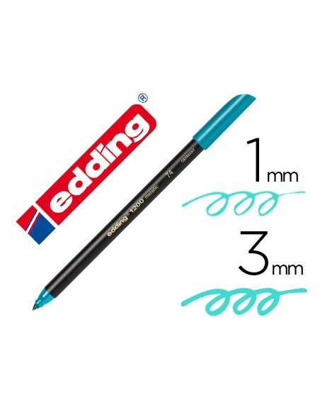Rotulador edding punta fibra 1200 verde metalizado n 74 punta redondo 0,5 mm