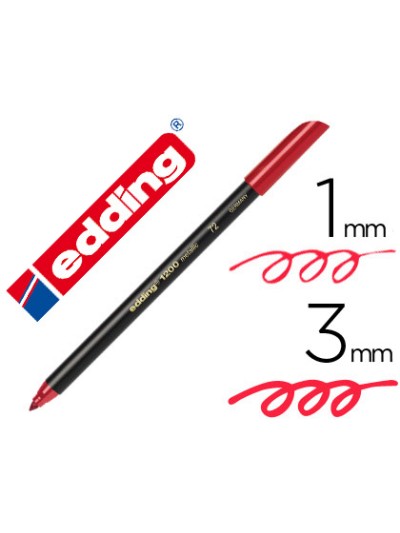 Rotulador edding punta fibra 1200 rojo metalizado n 72 punta redonda 1-3 mm