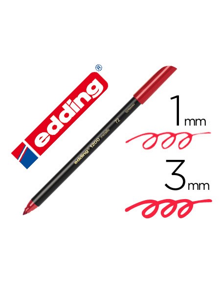 Rotulador edding punta fibra 1200 rojo metalizado n 72 punta redonda 1-3 mm