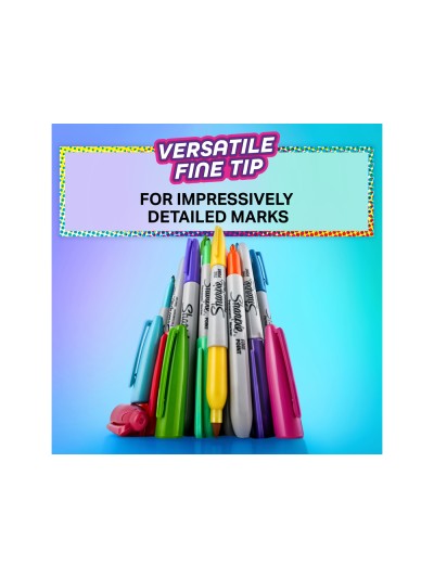 Rotulador sharpie permanente fino glam pop blister de 5 unidades colores surtidos