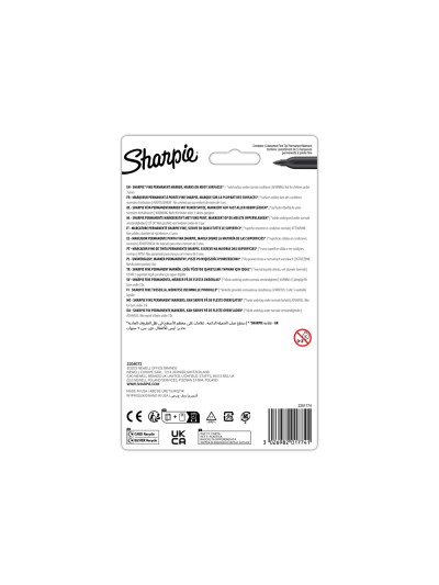 Rotulador sharpie permanente fino glam pop blister de 5 unidades colores surtidos
