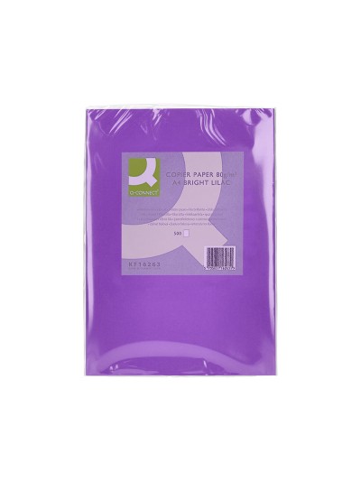 Papel color q-connect din a4 80gr lila intenso paquete de 500 hojas
