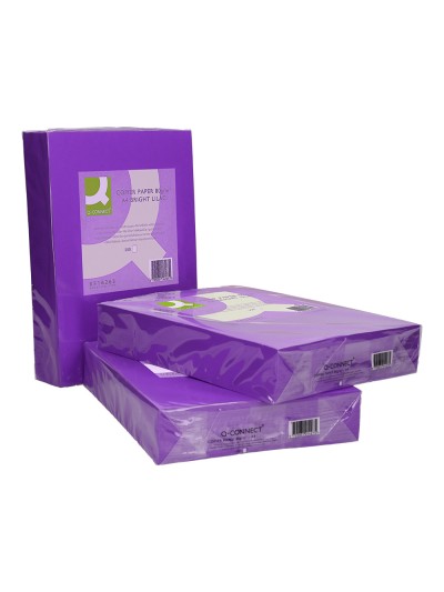 Papel color q-connect din a4 80gr lila intenso paquete de 500 hojas