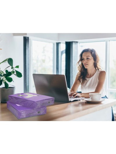 Papel color q-connect din a4 80gr lila intenso paquete de 500 hojas