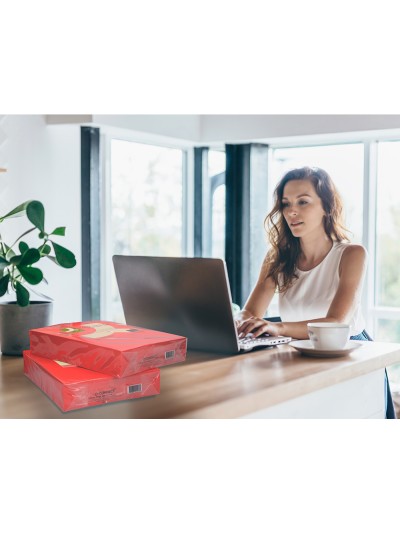 Papel color q-connect din a4 80gr rojo intenso paquete de 500 hojas