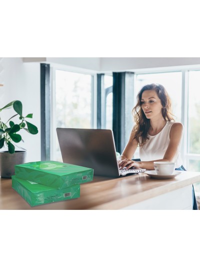 Papel color q-connect din a4 80gr verde intenso paquete de 500 hojas