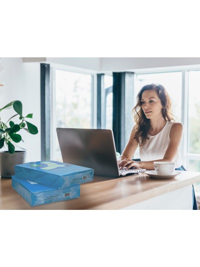 Papel color q-connect din a4 80gr azul intenso paquete de 500 hojas