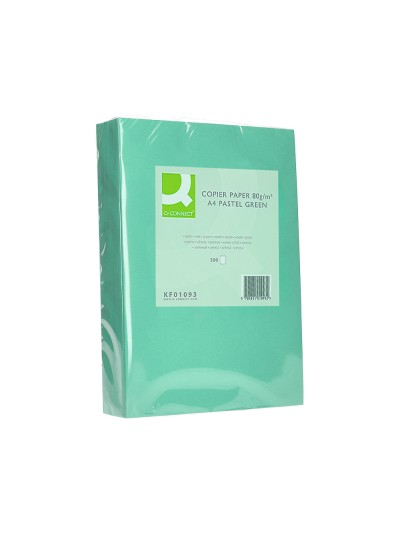 Papel color q-connect din a4 80 gr verde paquete de 500 hojas
