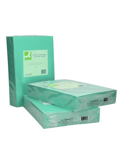 Papel color q-connect din a4 80 gr verde paquete de 500 hojas