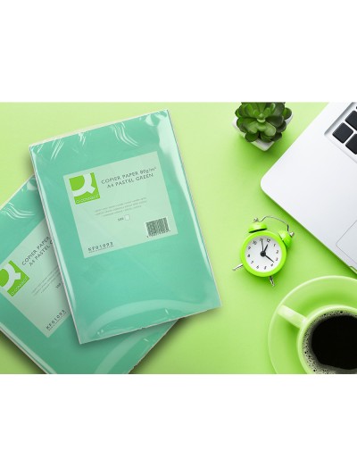 Papel color q-connect din a4 80 gr verde paquete de 500 hojas