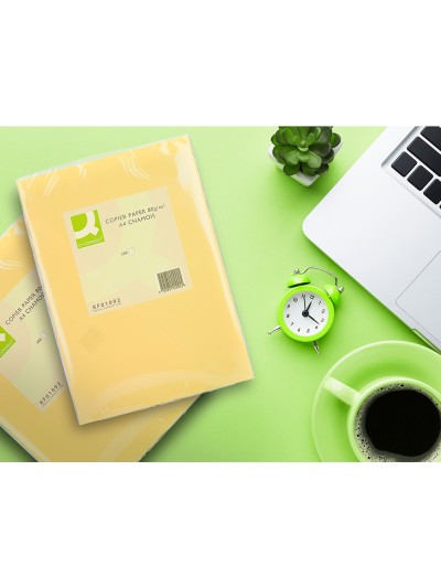 Papel color q-connect din a4 80gr champagne paquete de 500 hojas