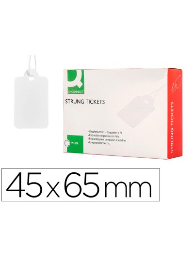 Etiquetas colgantes q-connect 45x65 mm caja de 400 unidades
