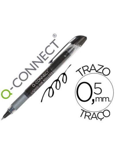 Rotulador q-connect roller ball negro 0,5 mm
