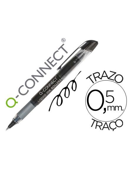 Rotulador q-connect roller ball negro 0,5 mm