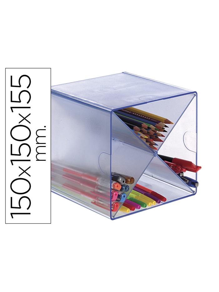 Archicubo archivo 2000 aspa organizador modular plastico azul transparente 150x150x155 mm incluye 2 clips de sujecion Archicubo archivo 2000 aspa organizador modular plastico azul transparente 150x150x155 mm incluye 2 clips de sujecion