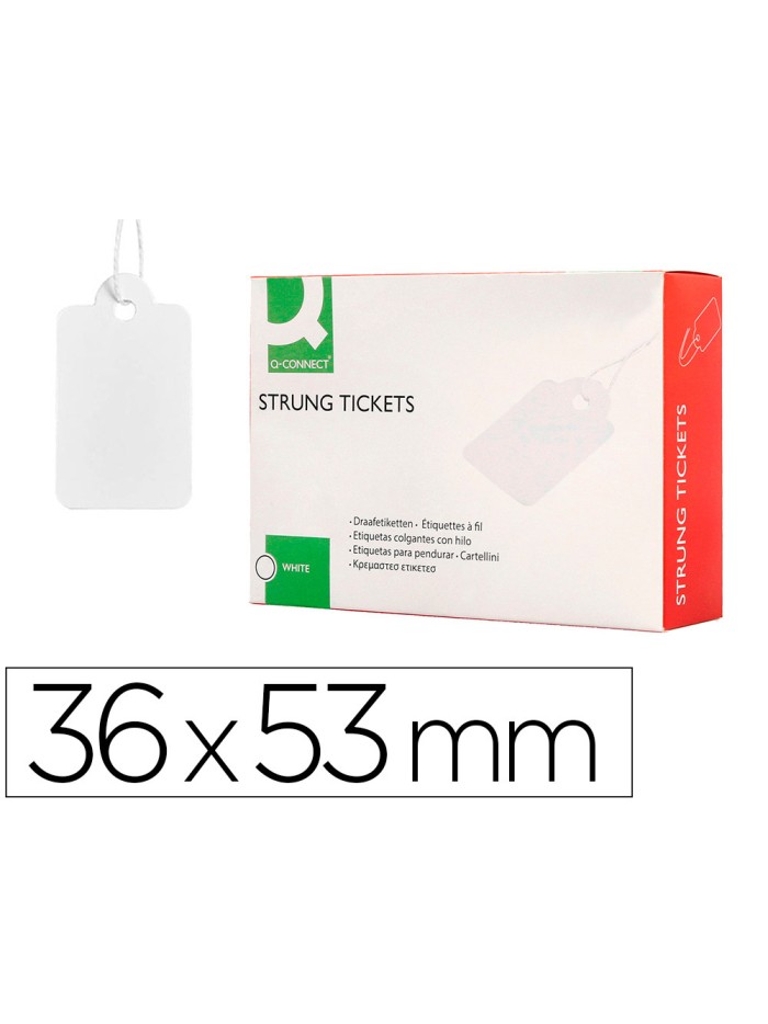 Etiquetas colgantes q-connect 36x53 mm caja de 500 unidades Etiquetas colgantes q-connect 36x53 mm caja de 500 unidades