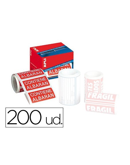 Etiquetas apli contiene albaran 50x100 mm rollo con 200 unidades