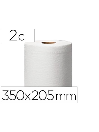 Papel secamanos central 2 capas para dispensador m2 rollo de 150,2 mt