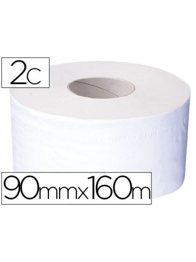 Papel higienico mini jumbo 2 capas 160 mt para dispensador t2