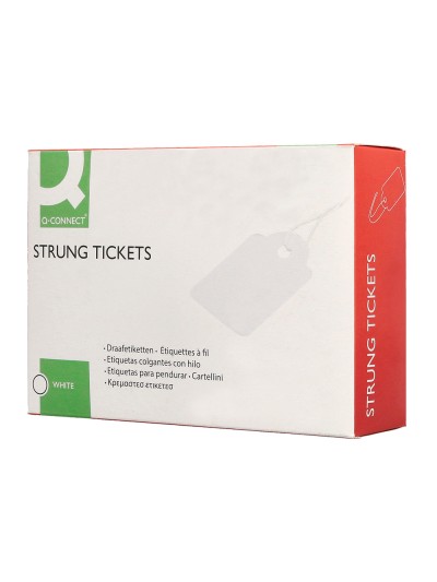 Etiquetas colgantes q-connect 28x43 mm caja de 500 unidades
