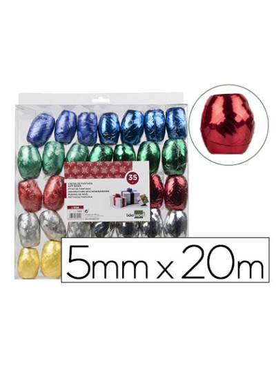 Cinta fantasia liderpapel barrilete 5 mm x 20 mt colores metalizados surtidos