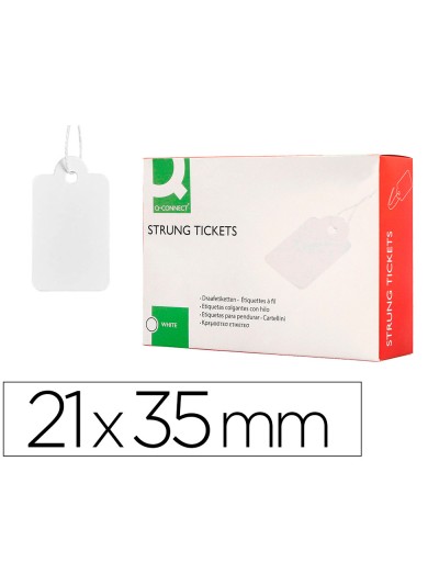 Etiquetas colgantes q-connect 21x35 mm caja de 500 unidades