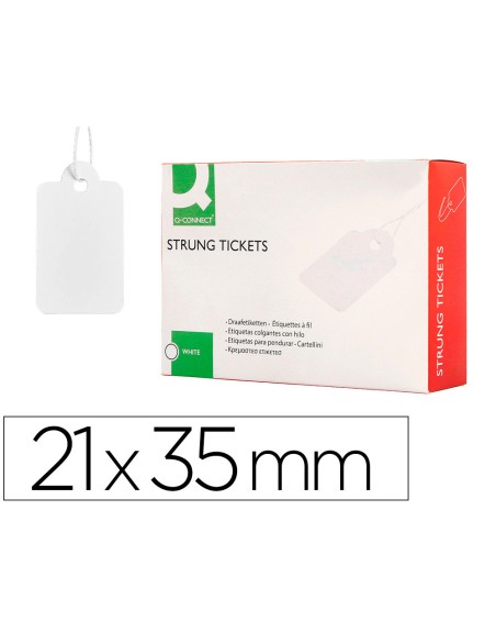 Etiquetas colgantes q-connect 21x35 mm caja de 500 unidades