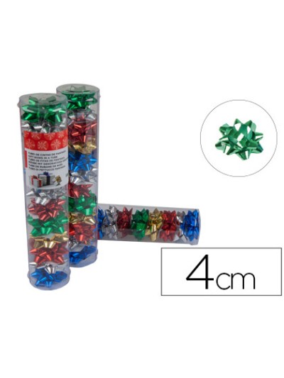 Lazo liderpapel fantasia pequeño metalizado tubo de 12 unidades colores surtidos