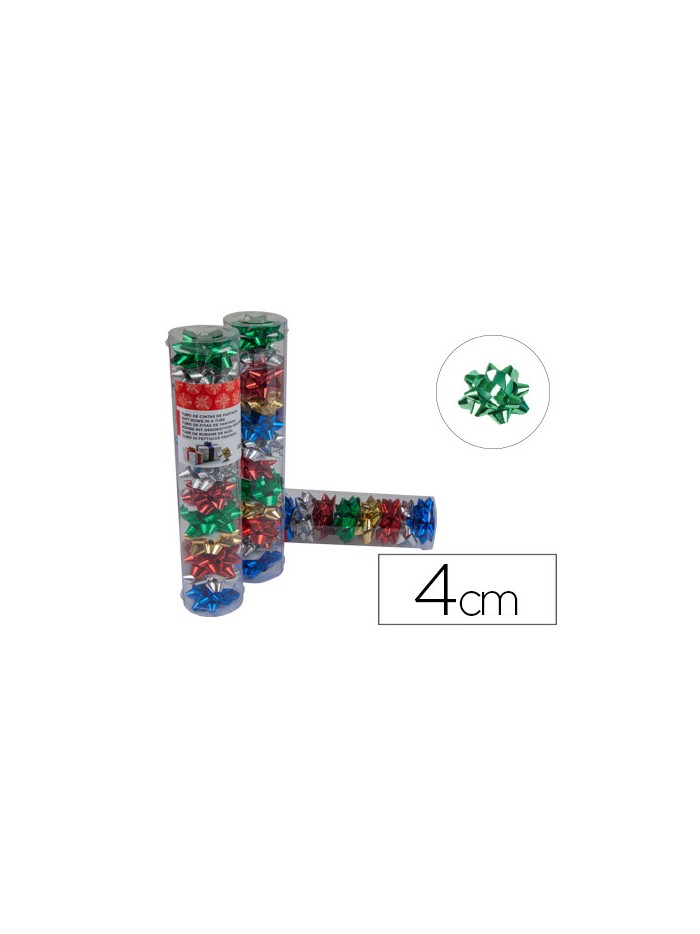 Lazo liderpapel fantasia pequeño metalizado tubo de 12 unidades colores surtidos Lazo liderpapel fantasia pequeño metalizado tubo de 12 unidades colores surtidos