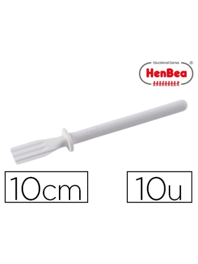 Pincel henbea para cola blanca de plastico flexible 10 cm largo bolsa de 10 unidades