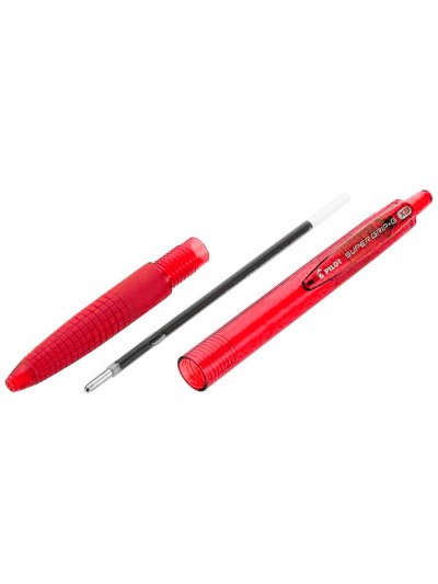Boligrafo pilot super grip g rojo retractil sujecion de caucho tinta base de aceite