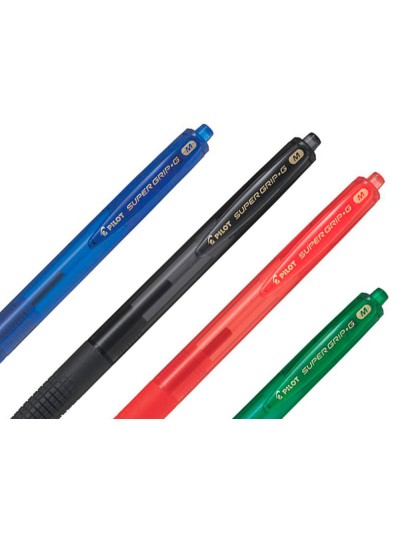 Boligrafo pilot super grip g rojo retractil sujecion de caucho tinta base de aceite