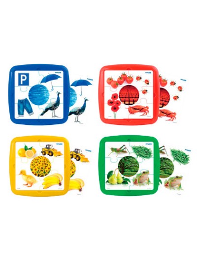 Puzle miniland los colores set de 4 unidades 12 piezas