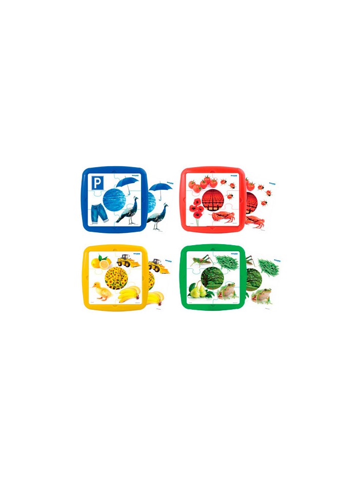 Puzle miniland los colores set de 4 unidades 12 piezas Puzle miniland los colores set de 4 unidades 12 piezas